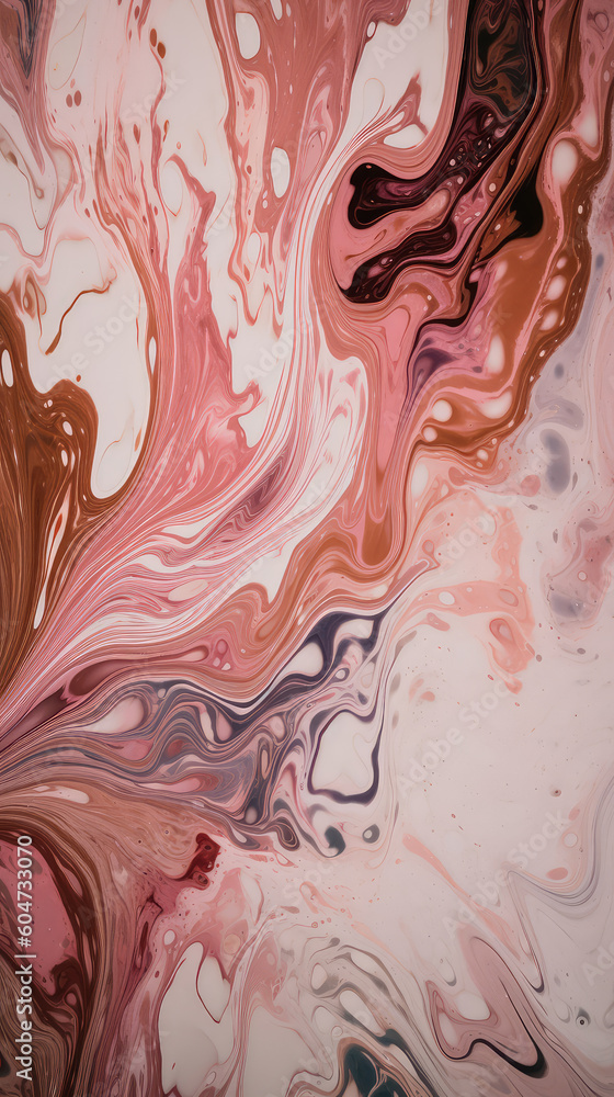 Poster abstract illustration of a marble pattern, creating a blurry pattern of shapes and colors. generativ