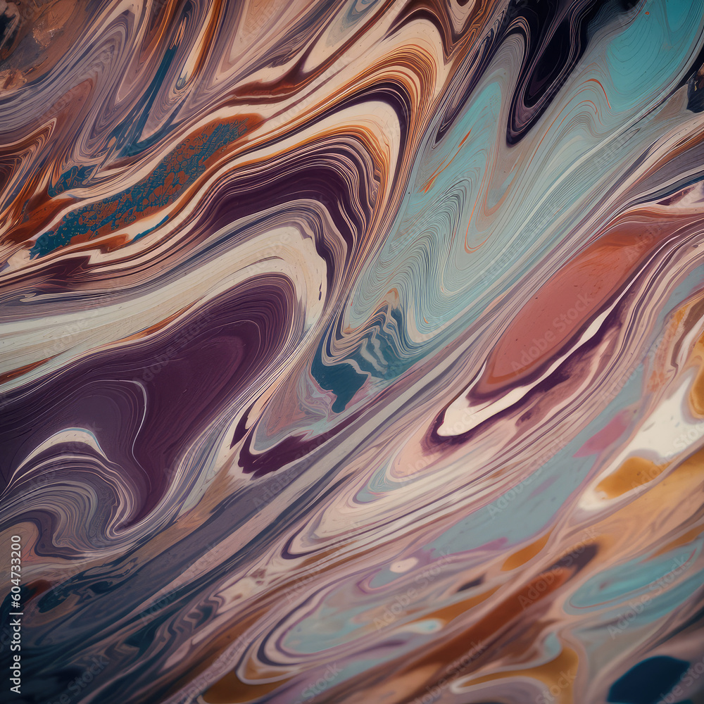 Poster abstract illustration of a marble pattern, creating a blurry pattern of shapes and colors. generativ