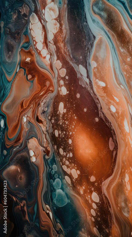 Poster abstract illustration of a marble pattern, creating a blurry pattern of shapes and colors. generativ