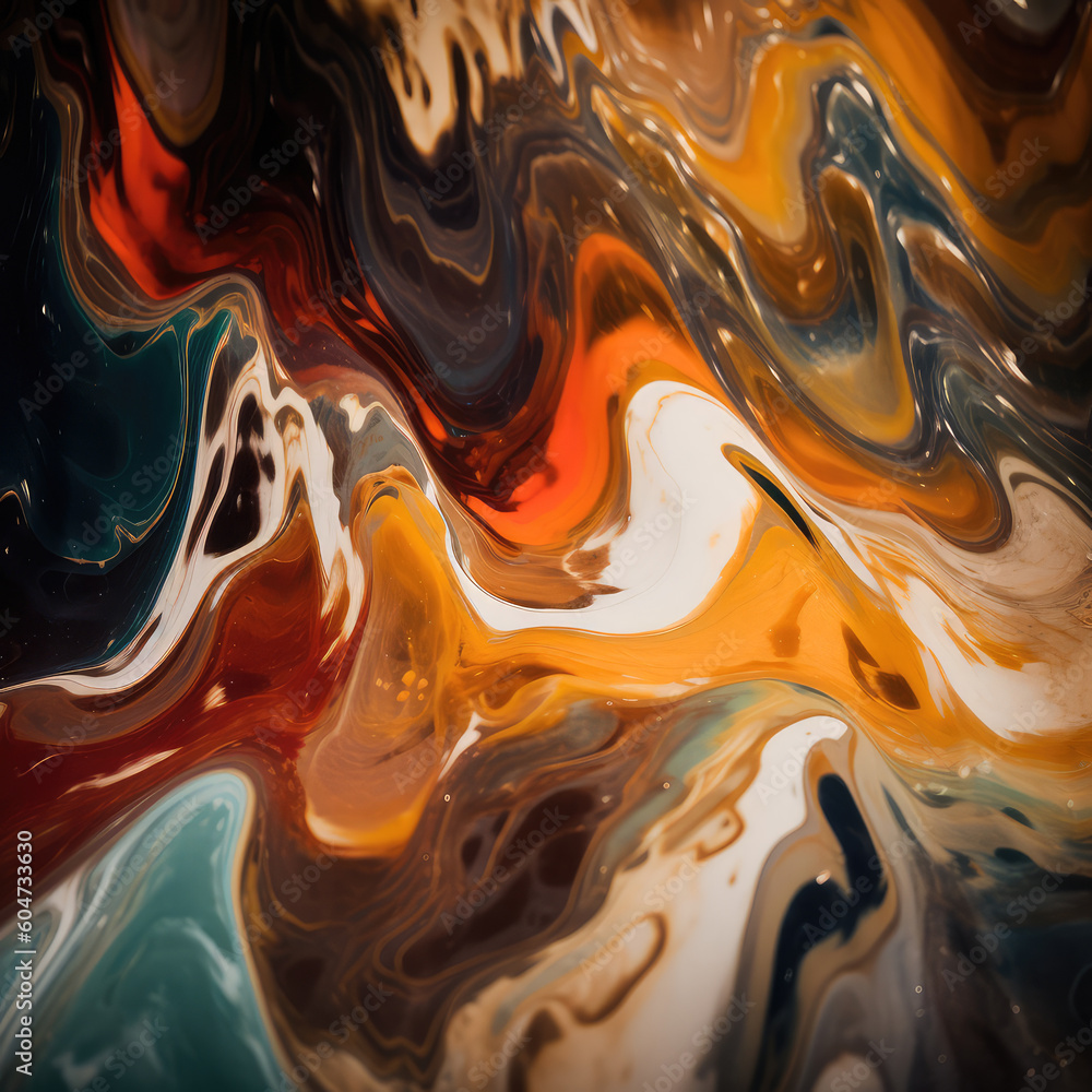 Poster abstract illustration of a marble pattern, creating a blurry pattern of shapes and colors. generativ