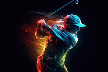 Golf player abstract illustration - generative ai