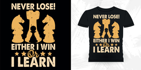 Funny Chess Player Retro Vintage Chess Board T-shirt Design