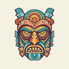 Obraz premium Native culture, Maya mask, Haida masks, native masks