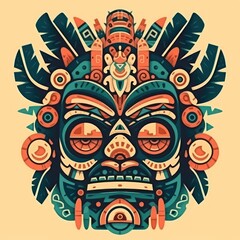 Fototapeta na wymiar Native culture, Maya mask, Haida masks, native masks