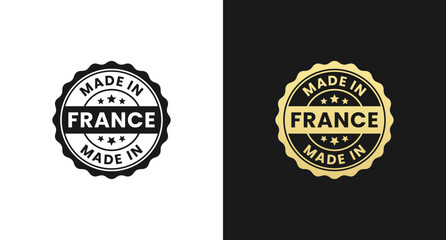 Made in France Stamp or Made in France Label Vector Isolated in Flat Style. Best Made in France stamp for product packaging design element. Made in France label for packaging design element.