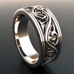 Maoris's ring, native culture, tribal style of a ring