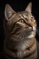 An exquisite portrait showcasing the playful spirit and unique personality of a young cat. The image beautifully captures the energy and charm, created with generative A.I. technology.