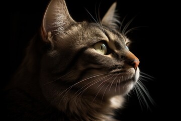 An exquisite portrait showcasing the playful spirit and unique personality of a young cat. The image beautifully captures the energy and charm, created with generative A.I. technology.