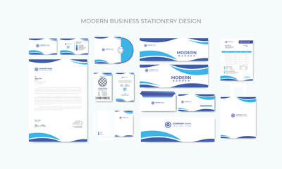 Corporate Business Brand Identity design of stationery set with abstract geometric design