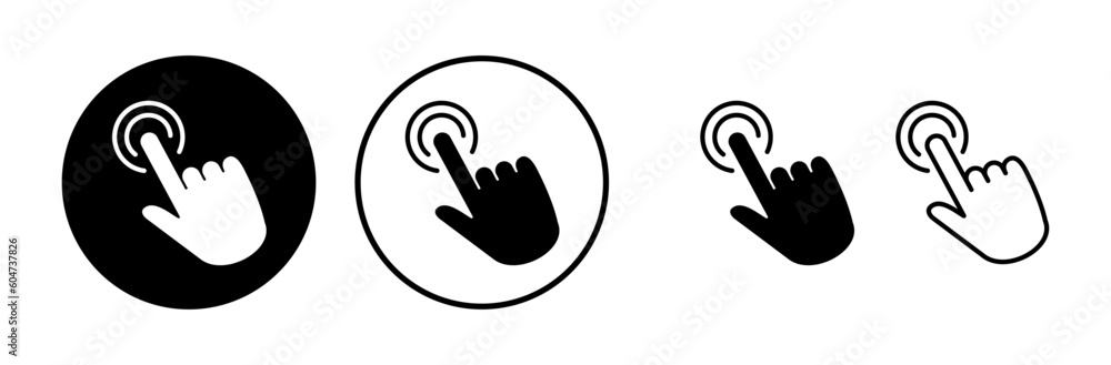 Poster hand click icon vector. clicking finger icon. pointer icon