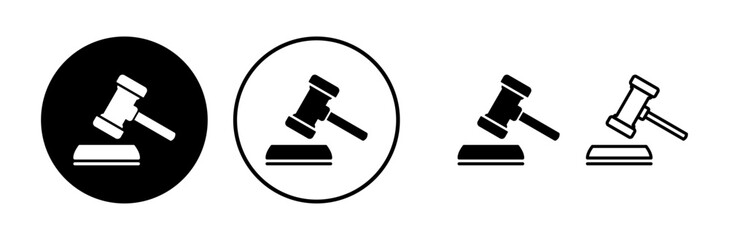 Gavel icon vector. judge gavel icon. auction hammer