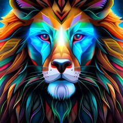 lion head in the night