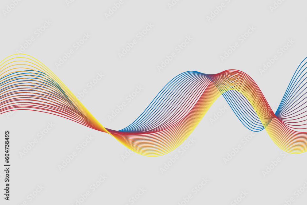 Poster colorful gradient wave line. fluid abstract background. suitable for landing page and computer deskt