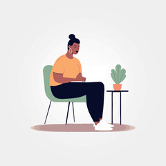 woman sitting working on laptop on her lap