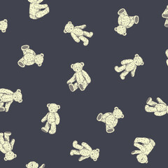 Obraz premium Continuous seamless pattern of cute bear illustrations,,