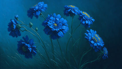Fototapeta na wymiar blue flowers flied Generative AI