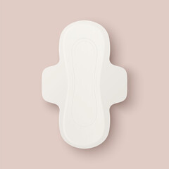 Vector 3d Realistic Menstrual Hygiene Products - Sanitary Pad Icon Closeup Isolated. Feminine Hygiene Icon - Sanitary Menstrul Pads, Design Template. Front View