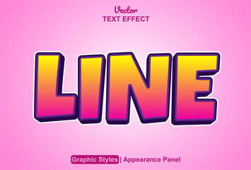line text effect with pink graphic style and editable.
