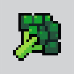 pixel art broccoli. broccoli vegetables pixelated design for logo, web,
mobile app, badges and patches. Video game sprite. 8-bit. Isolated vector illustration.