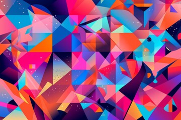 Colorful flat geometric abstract background, Generative AI