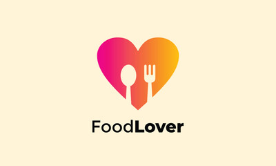 Spoon fork logo vector cooking time food concept restaurant canteen chef cooking branding fast food