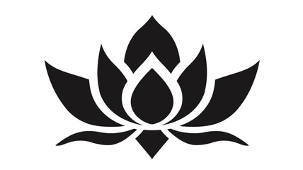 vector lotus silhouette. Vector black lotus icons set on white background. Lotus plant. Lotus flower