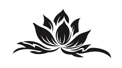 Obraz premium vector lotus silhouette. Vector black lotus icons set on white background. Lotus plant. Lotus flower