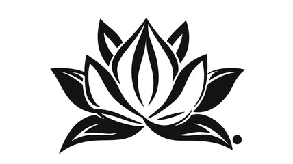 vector lotus silhouette. Vector black lotus icons set on white background. Lotus plant. Lotus flower