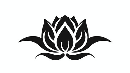Fototapeta premium vector lotus silhouette. Vector black lotus icons set on white background. Lotus plant. Lotus flower
