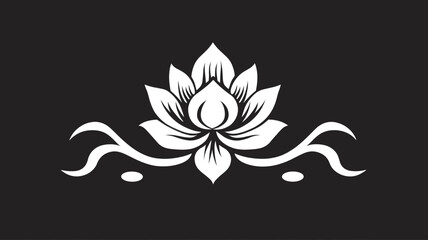 vector lotus silhouette. Vector black lotus icons set on white background. Lotus plant. Lotus flower