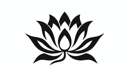 vector lotus silhouette. Vector black lotus icons set on white background. Lotus plant. Lotus flower