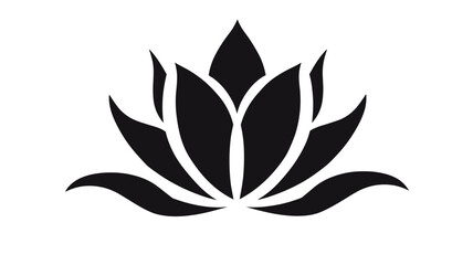 vector lotus silhouette. Vector black lotus icons set on white background. Lotus plant. Lotus flower