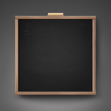 Empty Black Board With Wood Frame Illustration
