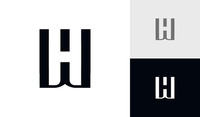 Letter WH initial monogram logo design