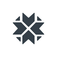 letter X simple geometric logo vector illustration design template