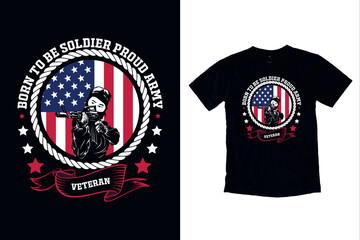 Army veteran typography tshirt design