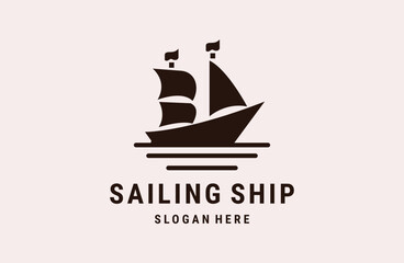 Sailboat logo design Vector template