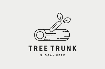 Tree trunk logo vector design template line style .