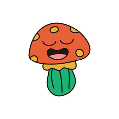 Mushroom Retro Illustration