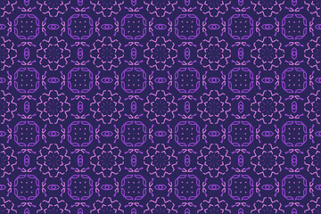Pattern of flower and geomteric shape with purple color 