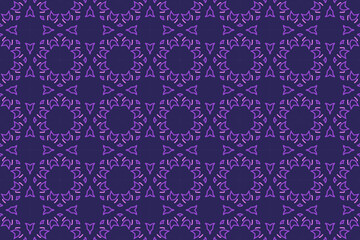 Pattern of flower and geomteric shape with purple color 