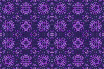 Geometric ornate design with floral pattern in seamless style.