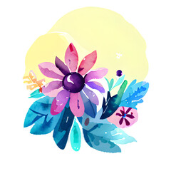 flower boho watercolor generated ai