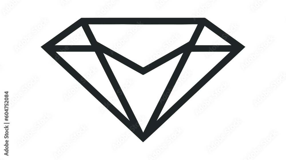 Poster vector brilliant, diamond line icon. linear style sign for mobile concept and web design