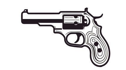 Gun revolver icon. Vintage pistol silhouette. Western handgun. Vector illustration