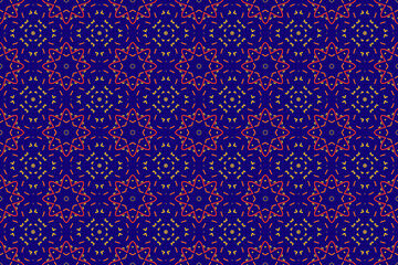 Seamless pattern of flower in ethnic style with purple color