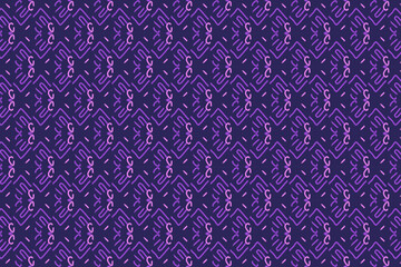 Fototapeta premium Seamless pattern of flower in ethnic style with purple color