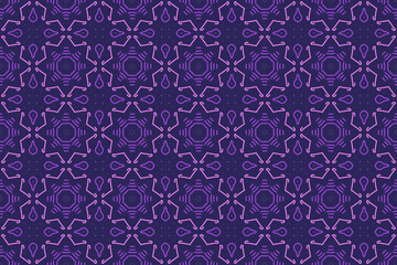Fototapeta premium Seamless pattern design for wrapping paper, wallpaper, fabric, decorating and backdrop. Vector Illustration of geometry line art with purple color.