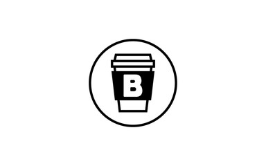 B cafe letter logo template