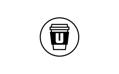 U cafe letter logo template